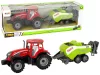 Piros mezőgazdasági traktor zöld vetőgép súrlódó meghajtással