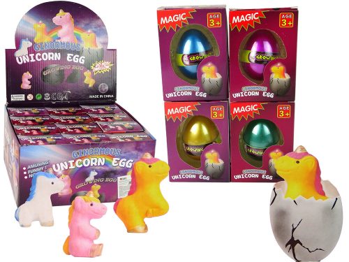 Egyszarvú tojás növő vízben 6cm 4 szín