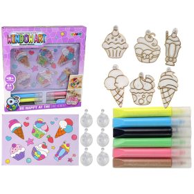   Kreatív készlet ólomüveg ablak olvadó festék fagylalt édességek 3D