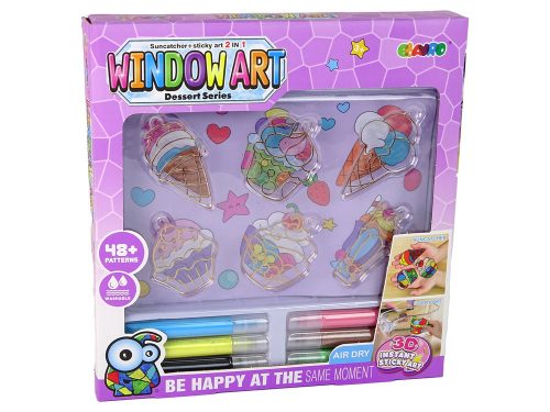 Kreatív készlet ólomüveg ablak olvadó festék fagylalt édességek 3D