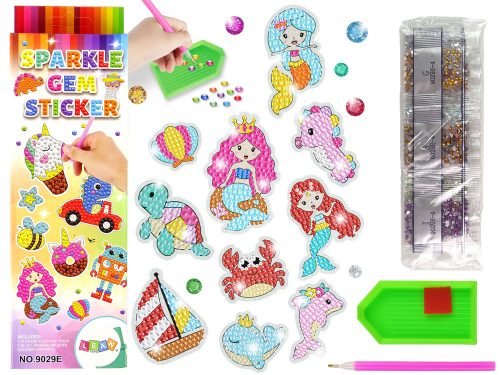 Gyémánt hímző matricakészlet Sea World Animals Mosaic