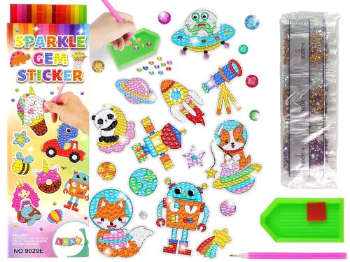 Gyémánt hímző matricakészlet Space Astronaut Mosaic