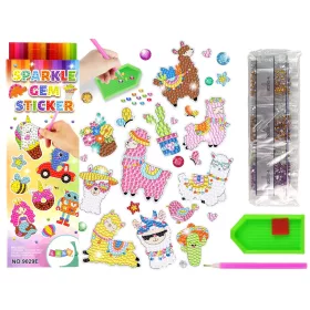 Llamas Animals Mosaic gyémánt hímző matrica készlet
