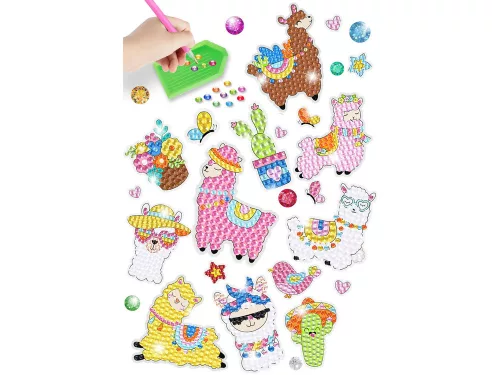 Llamas Animals Mosaic gyémánt hímző matrica készlet