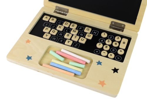 Fából készült tábla laptop kréta