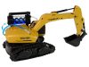 Nagy távirányítós sárga lánctalpas kotrógép