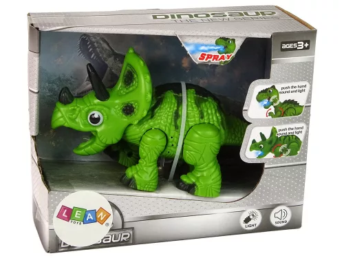 Interaktív dinoszaurusz Triceratops Steam Water Sound Green