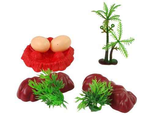 Dinoszaurusz figurák készlet tartozékokkal, 15 darab