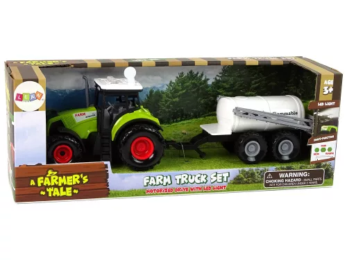 Gyerekeknek való traktor utánfutóval és farmautóval