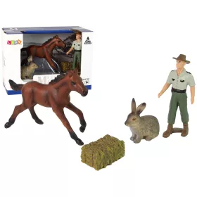 Állati figurák ló nyúl Farmer halmaza