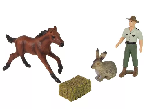 Állati figurák ló nyúl Farmer halmaza