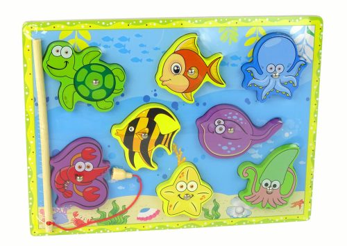 Fából készült készlet tengeri állatok fogásához