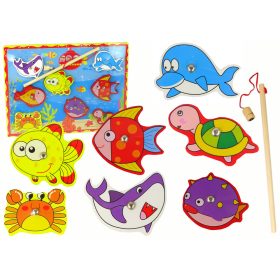 Fából készült horgászkészlet színes mágnes