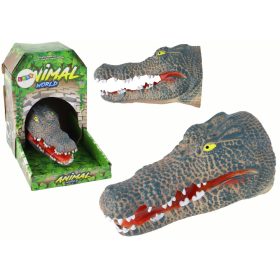 Crocodile Animal Hand Puppet, szürke