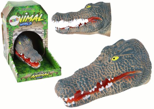 Crocodile Animal Hand Puppet, szürke