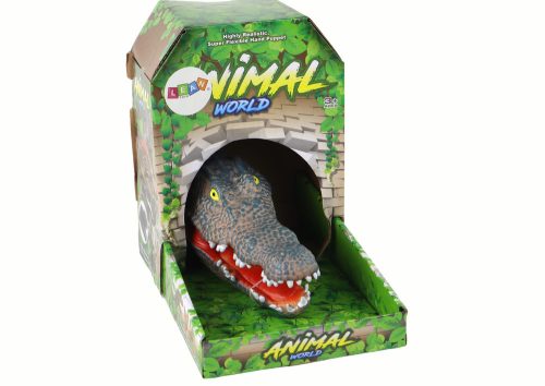 Crocodile Animal Hand Puppet, szürke