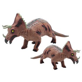 Nagy Triceratops dinoszaurusz figura Hang 36 cm Barna