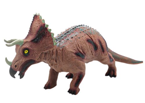 Nagy Triceratops dinoszaurusz figura Hang 36 cm Barna