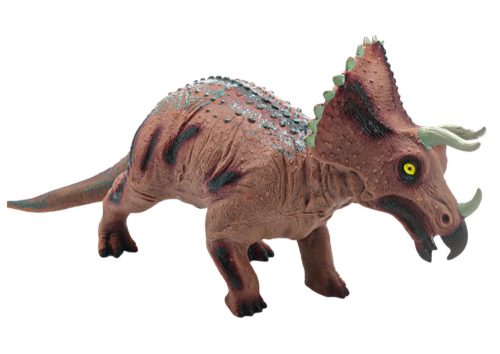 Nagy Triceratops dinoszaurusz figura Hang 36 cm Barna