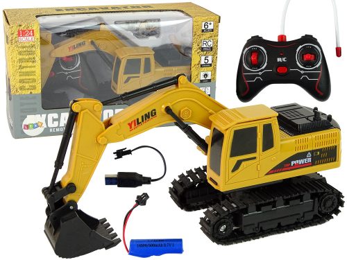 Jármű Excavator R/C 1:24 Sárga