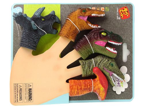 Ujjbábok dinoszauruszok színes 5 db