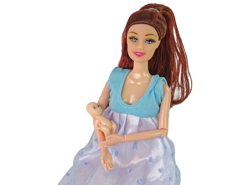 Baba baba terhes kék ruhában