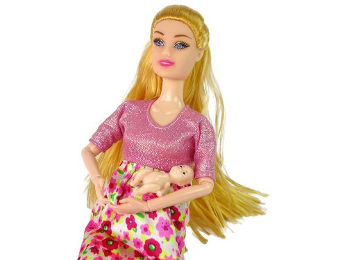 Baby Doll terhes rózsaszín ruha virágok