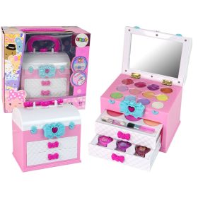 Szépségkészlet bőröndben, rózsaszín fehér