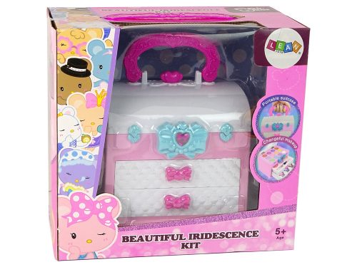 Szépségkészlet bőröndben, rózsaszín fehér