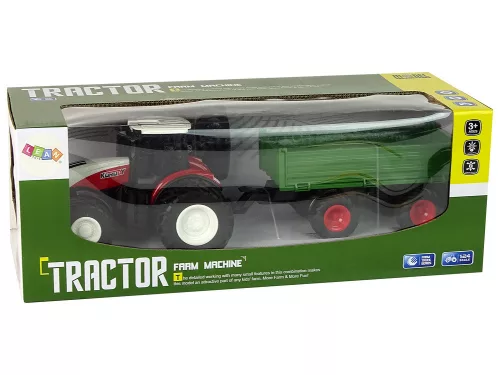 RC traktor utánfutóval 1:24 piros zöld