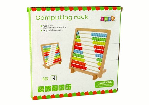 Iskolai abakusz fából készült színes gyöngyök