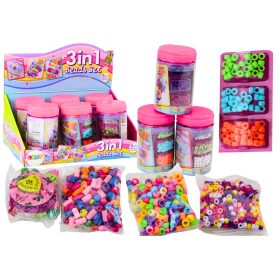   Gyöngykészlet tégelyben ékszerek készítéséhez 3 az 1-ben