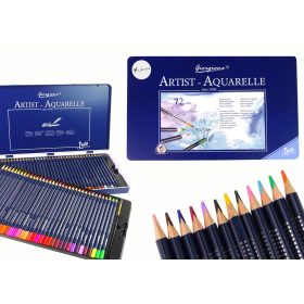 72 db akvarell ceruza fém tartály készlet