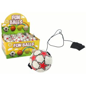 PU futball Jojo gumiszalaggal pattogóhoz, 6 cm, White Stars