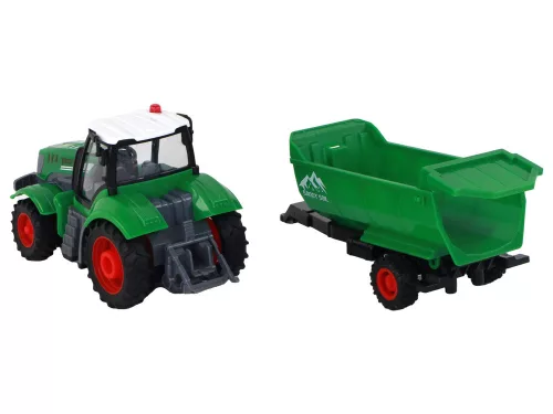 Távirányítós traktor utánfutóval 1:24 Zöld fényekkel