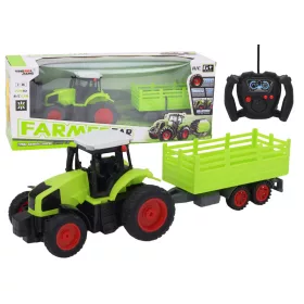 Távirányítós RC traktor pótkocsival 1:16 zöld