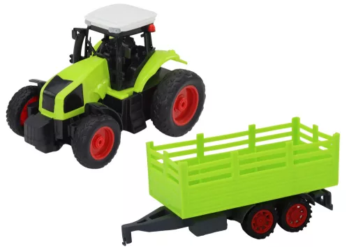 Távirányítós RC traktor pótkocsival 1:16 zöld