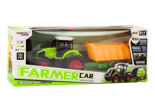 Távirányítós traktor pótkocsival RC 1:16 Green Remote Control