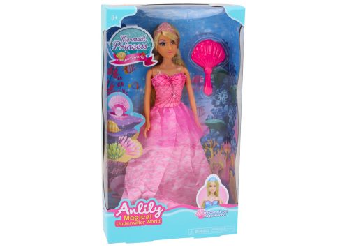 Anlily Mermaid Princess Doll rózsaszín ruhaecset