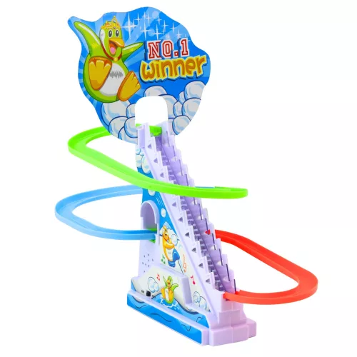 Vicces Penguin Race Racer Ice Slide Track gyerekeknek Toy Lights Hangok