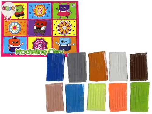 Műanyag agyag 10 szín művészi készlete
