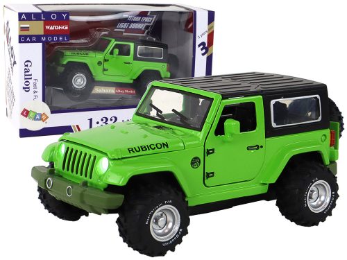 Terepjáró autó akkumulátoros súrlódó meghajtó fém zöld 1:32