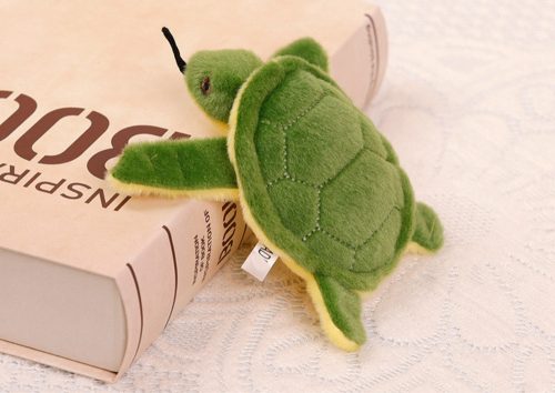 Turtle plüss kabalája kulcstartó Squeaker zöld 15 cm