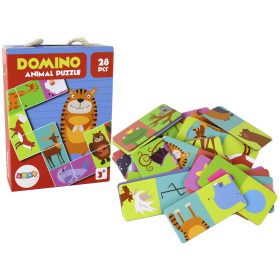   Logikai játék Kétoldalas Domino Animals Puzzle 10cm x 5cm 28 db.