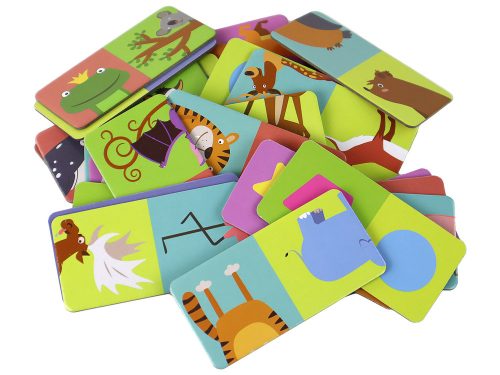 Logikai játék Kétoldalas Domino Animals Puzzle 10cm x 5cm 28 db.