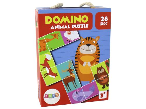 Logikai játék Kétoldalas Domino Animals Puzzle 10cm x 5cm 28 db.