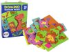 Logikai játék Kétoldalas puzzle Dominó dinoszauruszok 10cm x 5cm 28 db.