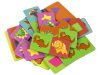Logikai játék Kétoldalas puzzle Dominó dinoszauruszok 10cm x 5cm 28 db.