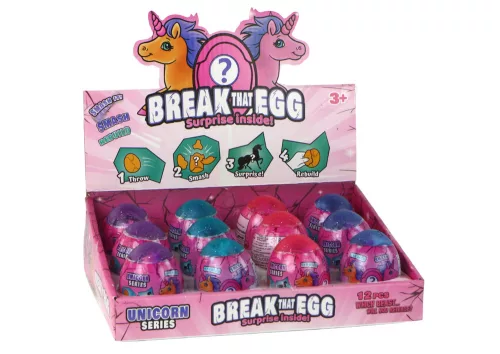 Magic Cracking Unikornis tojás héjban 4 színben 6 cm