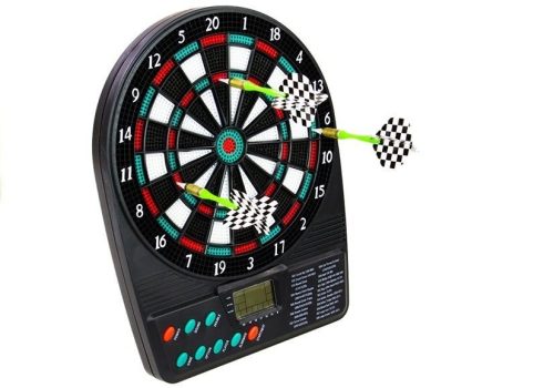 Elektronikus darts tábla, LED-es eredménykijelző, darts tábla, 18 játék, 3 darts, 12 póthegy
